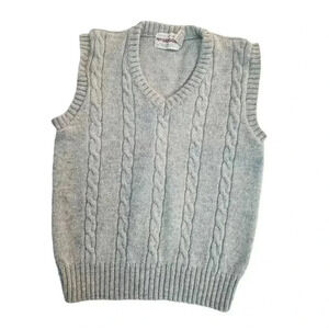 Vintage McGregor Vest Size M Light Blue Grey Wool Blend *See Description